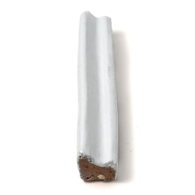 Rustic White Rail Glazed Terracotta Moldings 2x8 closeup 2