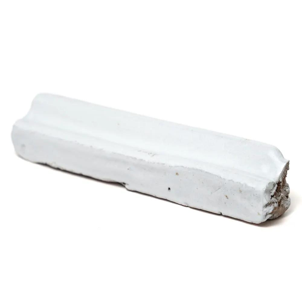 Rustic White Rail Glazed Terracotta Moldings 2x8 closeup 3