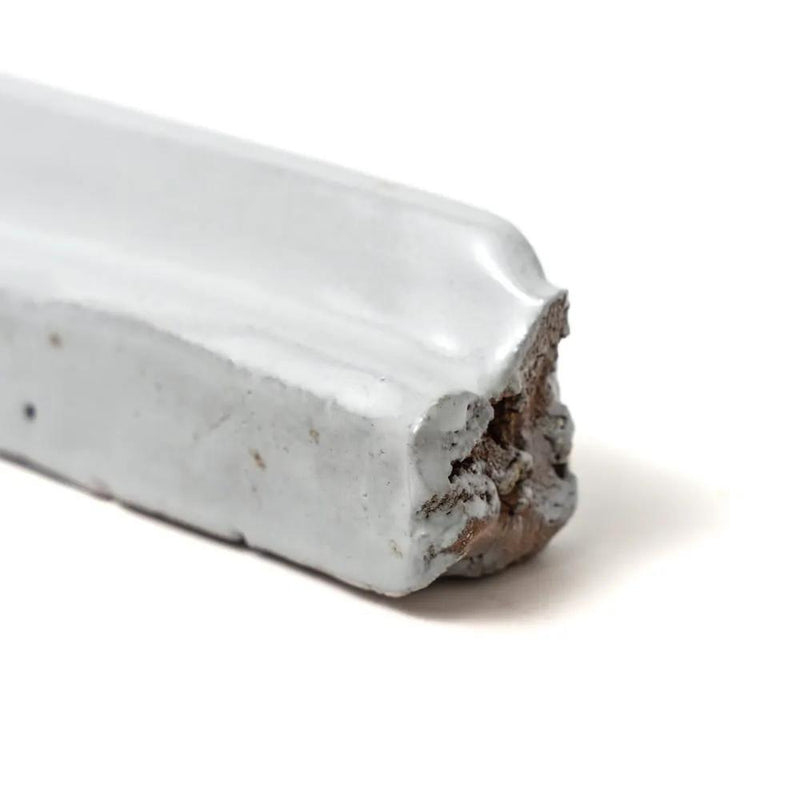 Rustic White Rail Glazed Terracotta Moldings 2x8 closeup 5