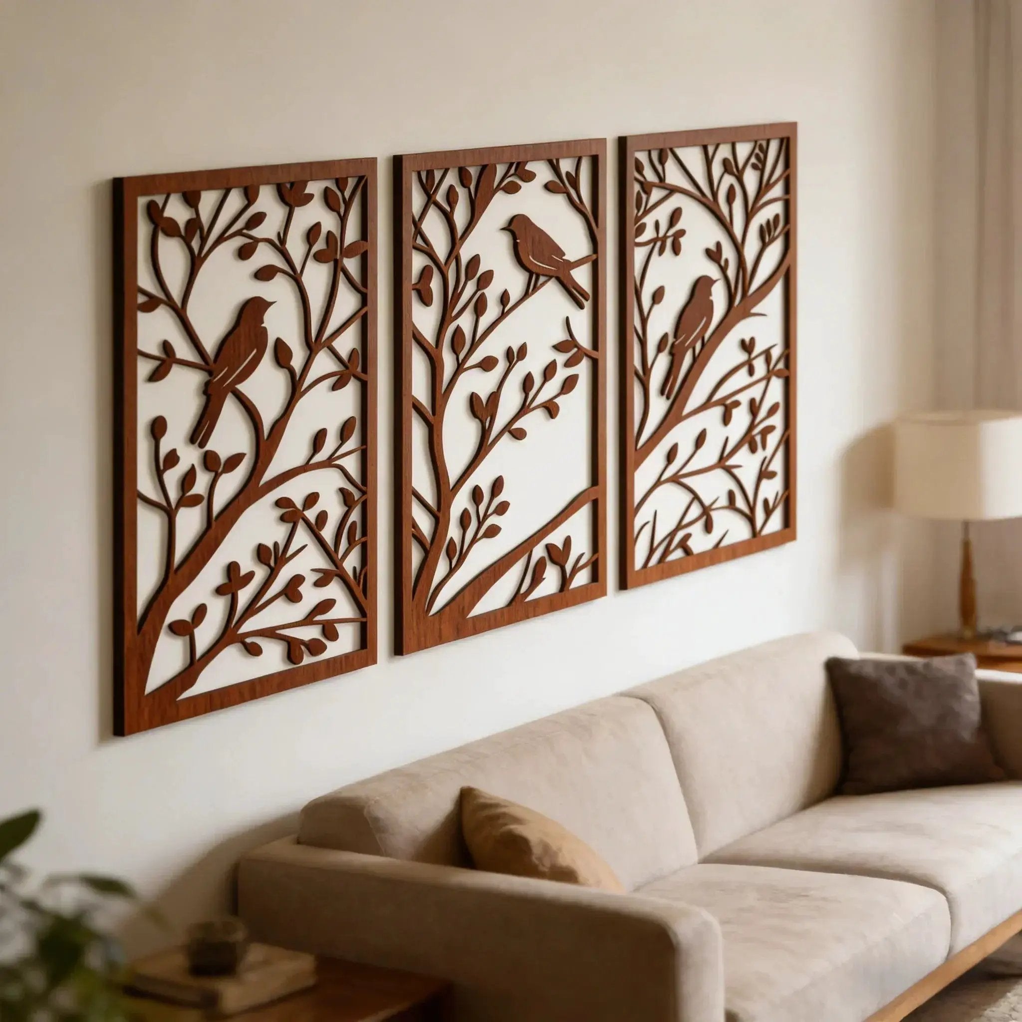 Rustic Wood Branch with Birds Wall Art by House Of Avana