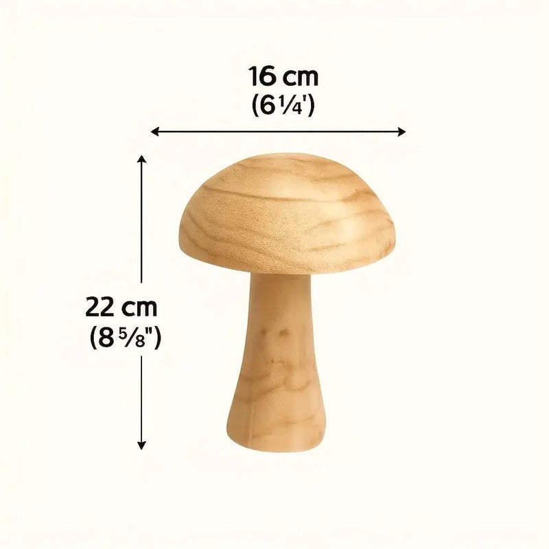 Natural Wooden Mushroom Sculpture for Rustic & Scandinavian Home Decor by House Of Avana