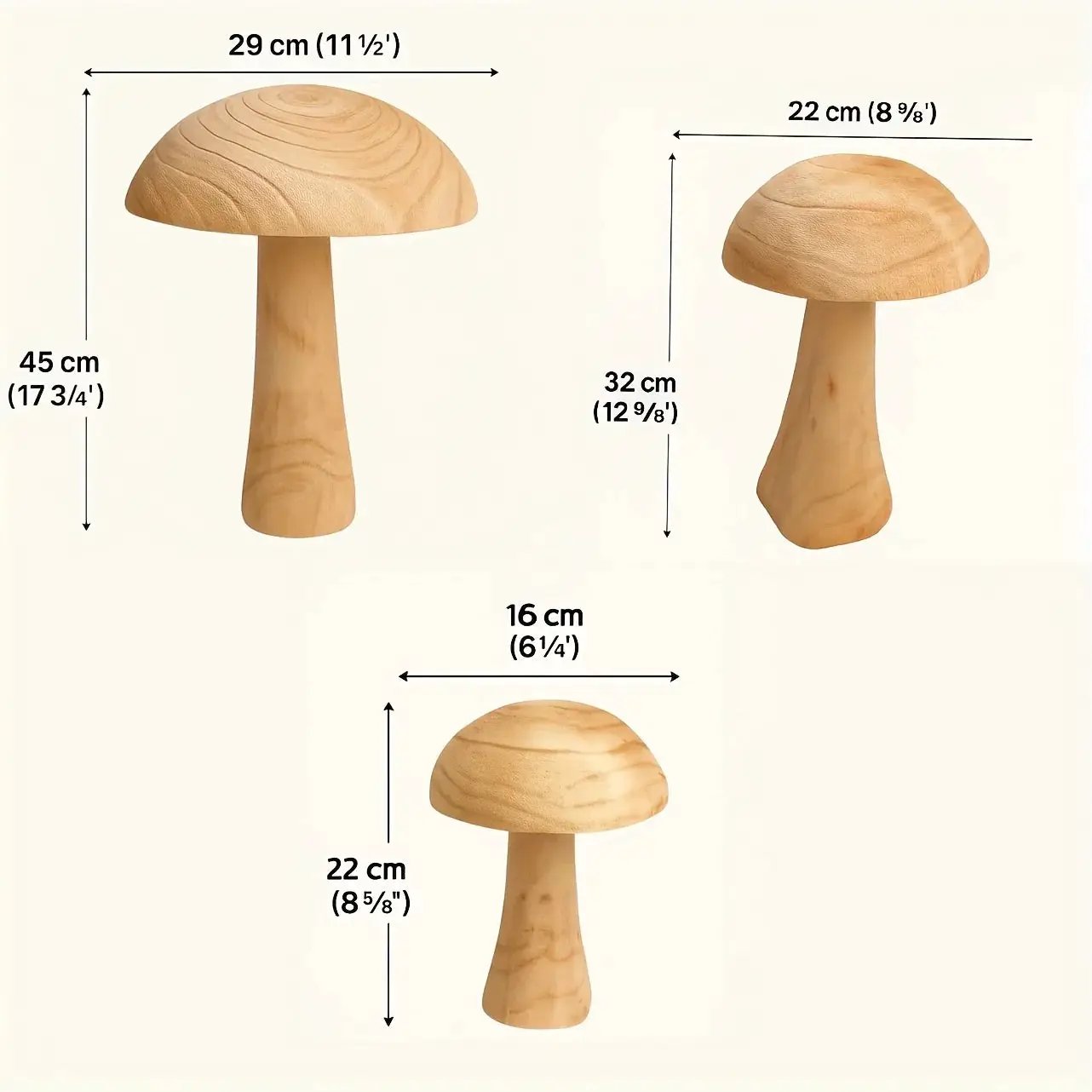 Natural Wooden Mushroom Sculpture for Rustic & Scandinavian Home Decor by House Of Avana