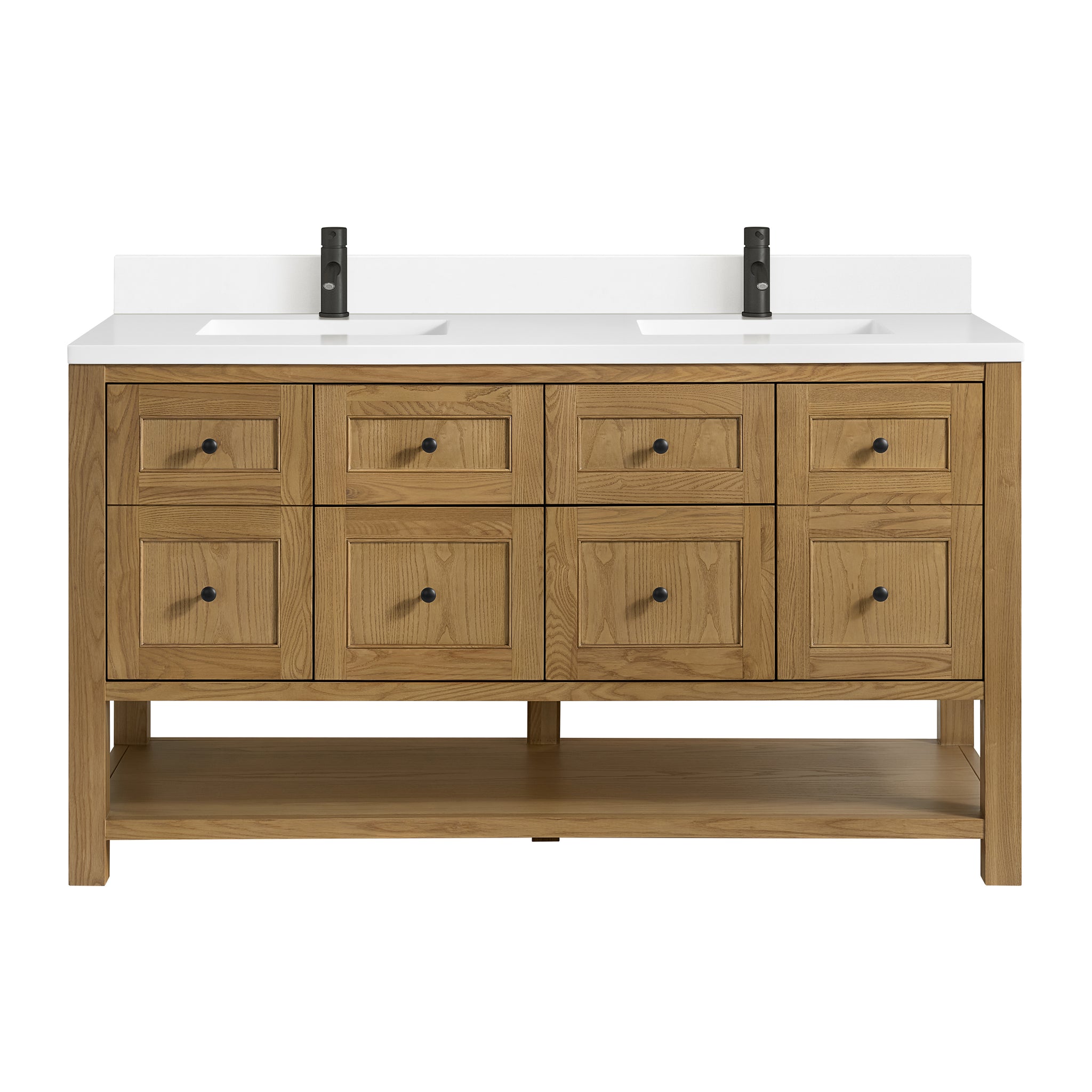 James Martin Breckenridge 60" Double Bathroom Vanity, Light Natural Oak, view 38