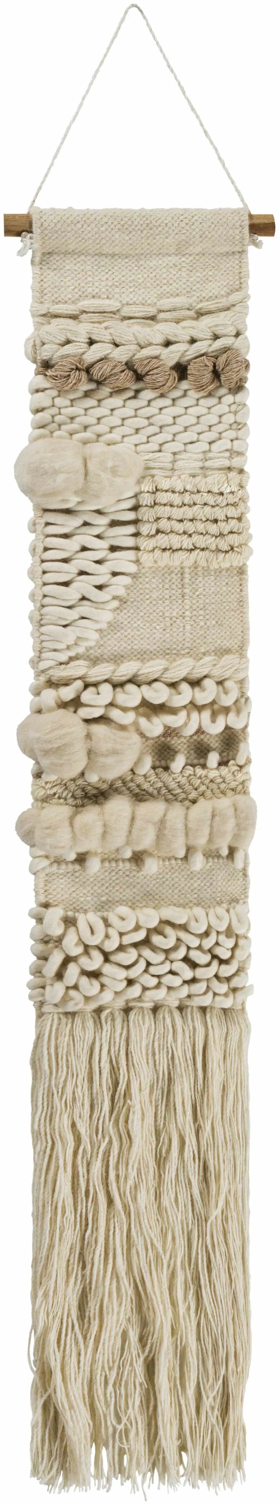 Riverwatch Ivory Woven Patterned Wall Hanging by Boutique Rugs