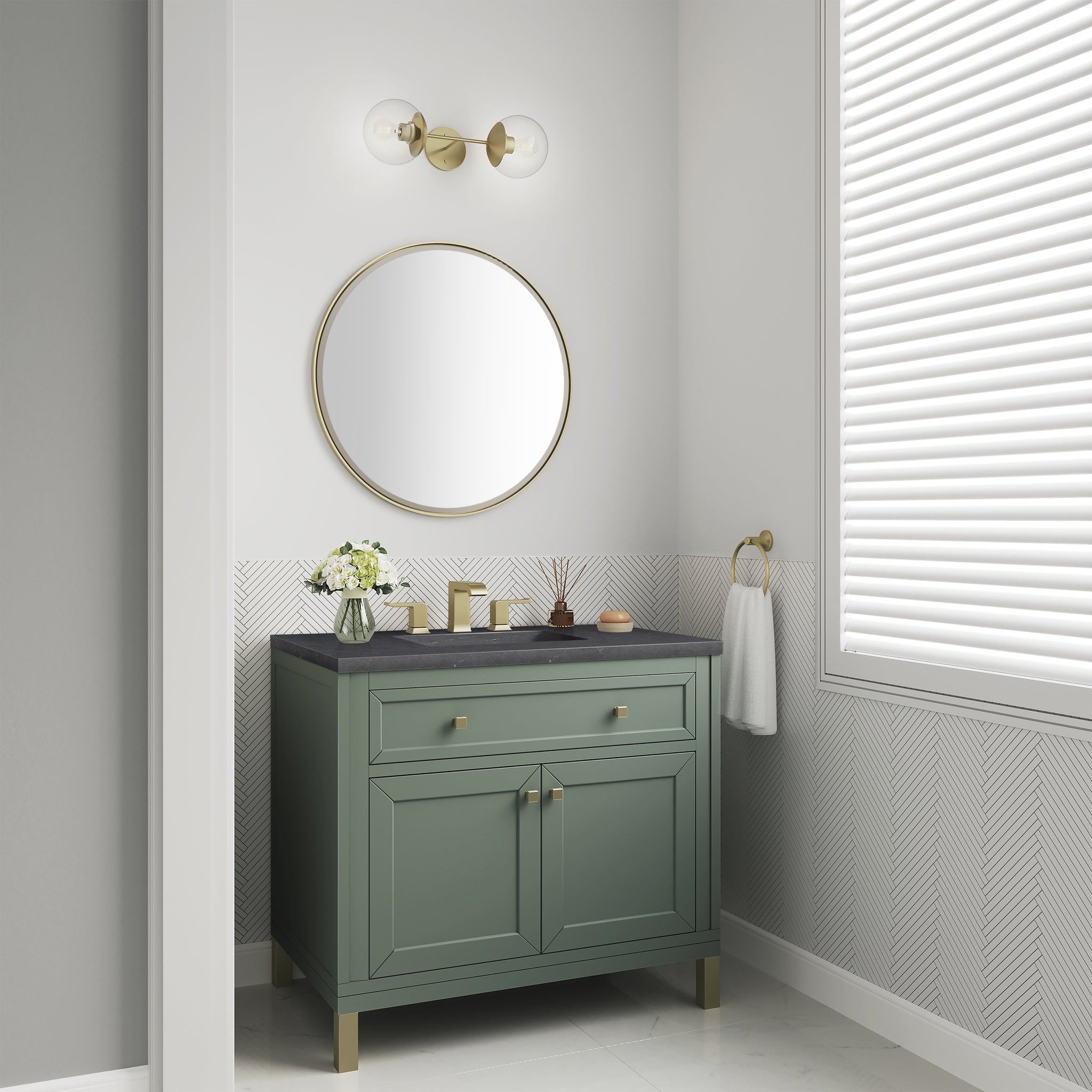 James Martin Chicago 36" Single Bathroom Vanity, Smokey Celadon, view 29