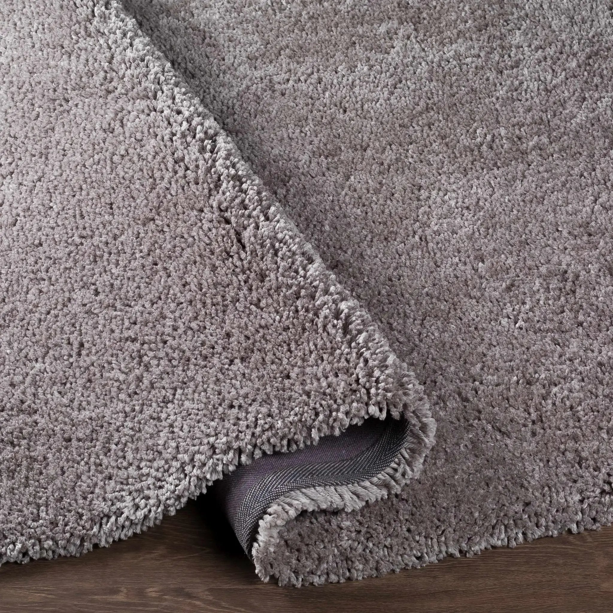 Tingly Solid Grey Shag Rug - Clearance by Boutique Rugs