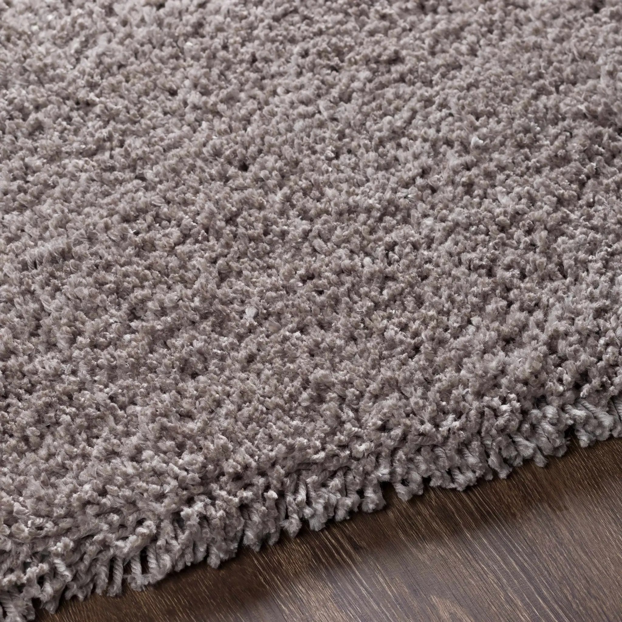 Tingly Solid Grey Shag Rug - Clearance by Boutique Rugs
