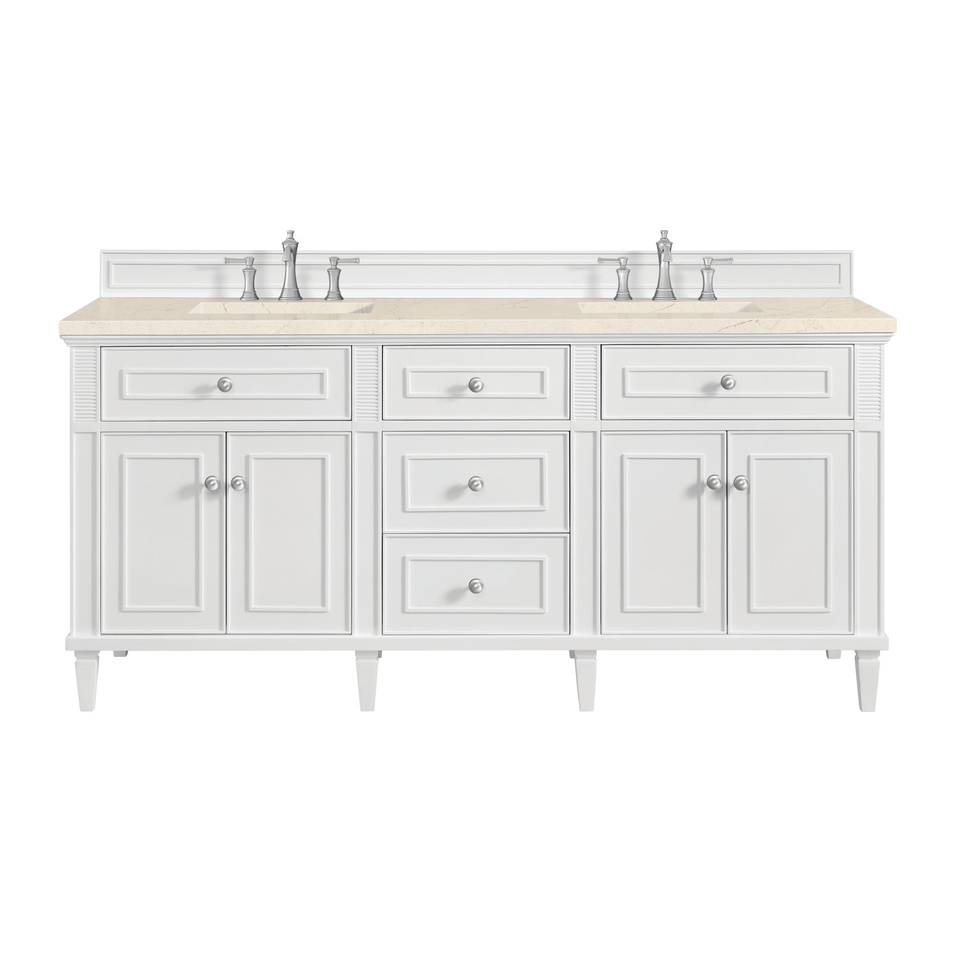 James Martin Lorelai 72" Double Bathroom Vanity, Bright White by James Martin