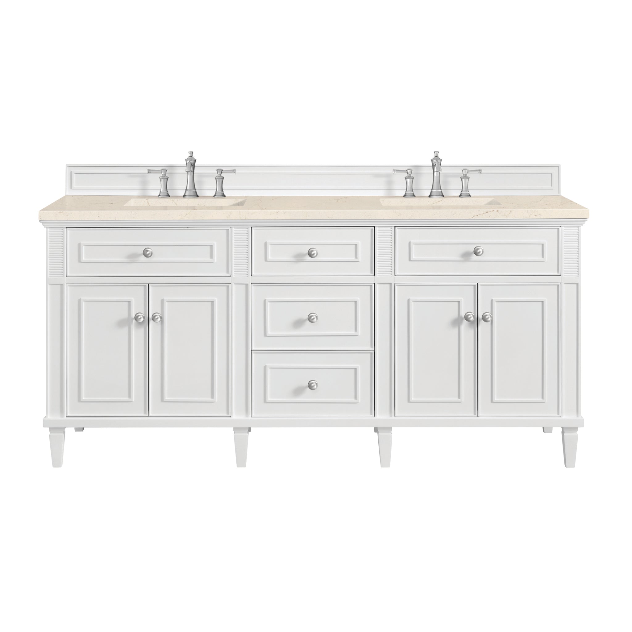 James Martin Lorelai 72" Double Bathroom Vanity, Bright White by James Martin