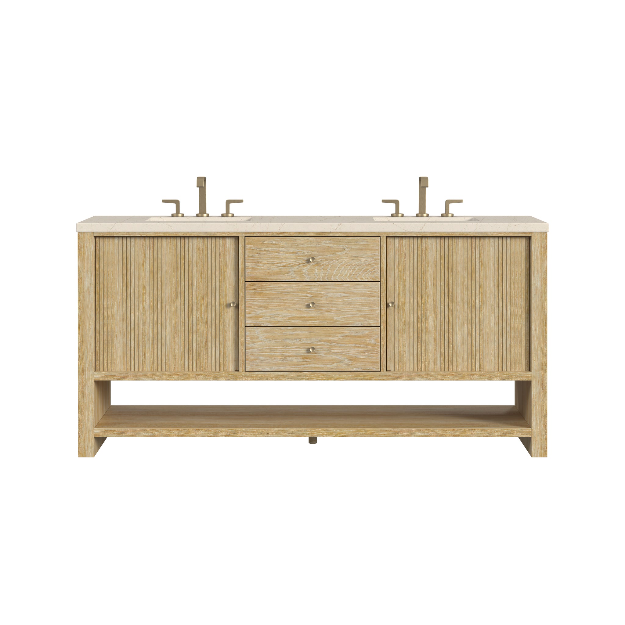 James Martin Marigot 72" Double Bathroom Vanity, Sunwashed Oak by James Martin