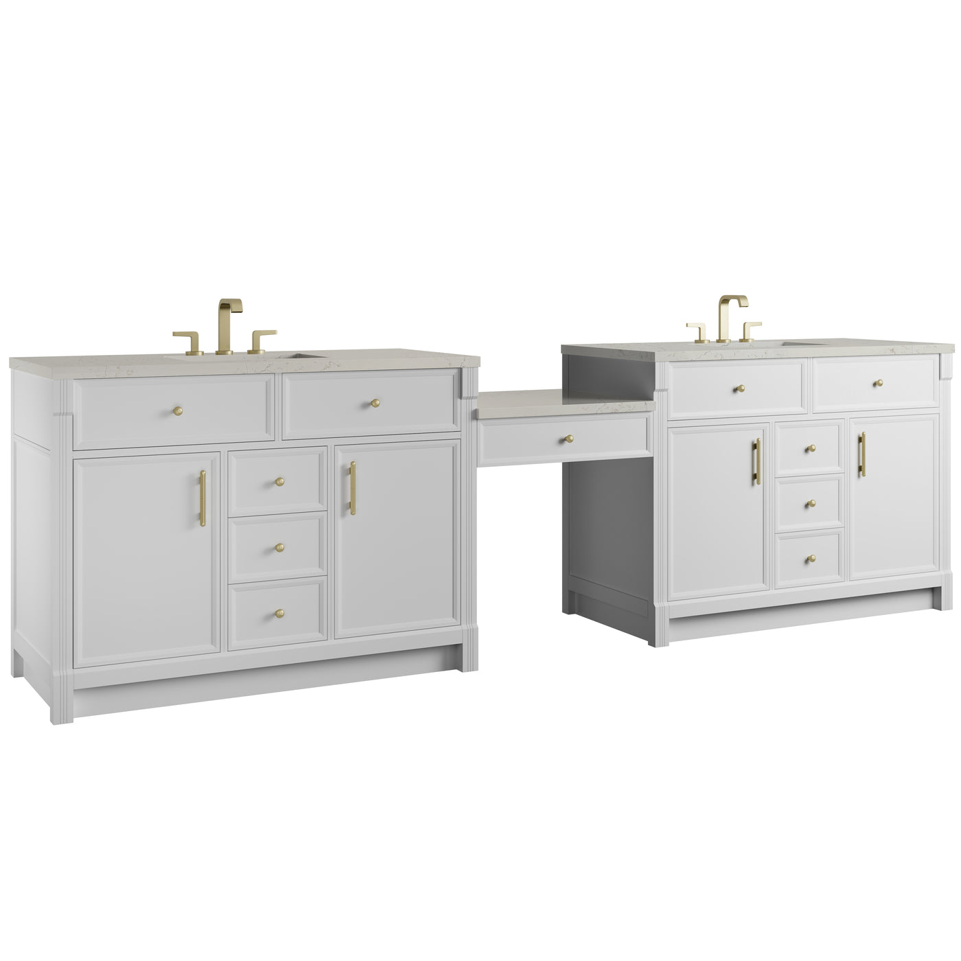 James Martin Bellshire 120" Double Bathroom Vanity, Bright White, view 39