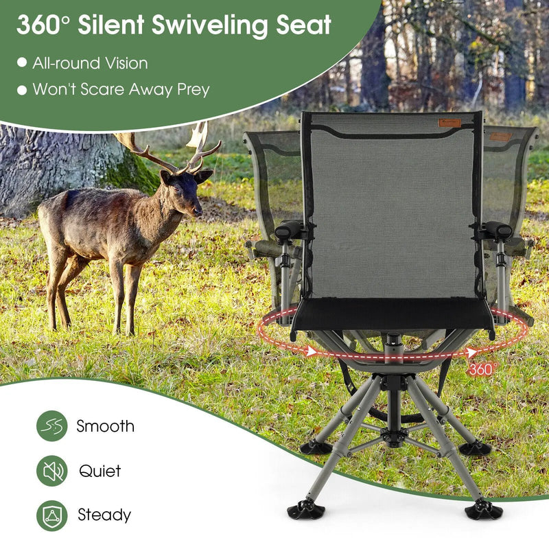 360 Degree Silent Swivel Hunting Chair-Black by DirectDeals