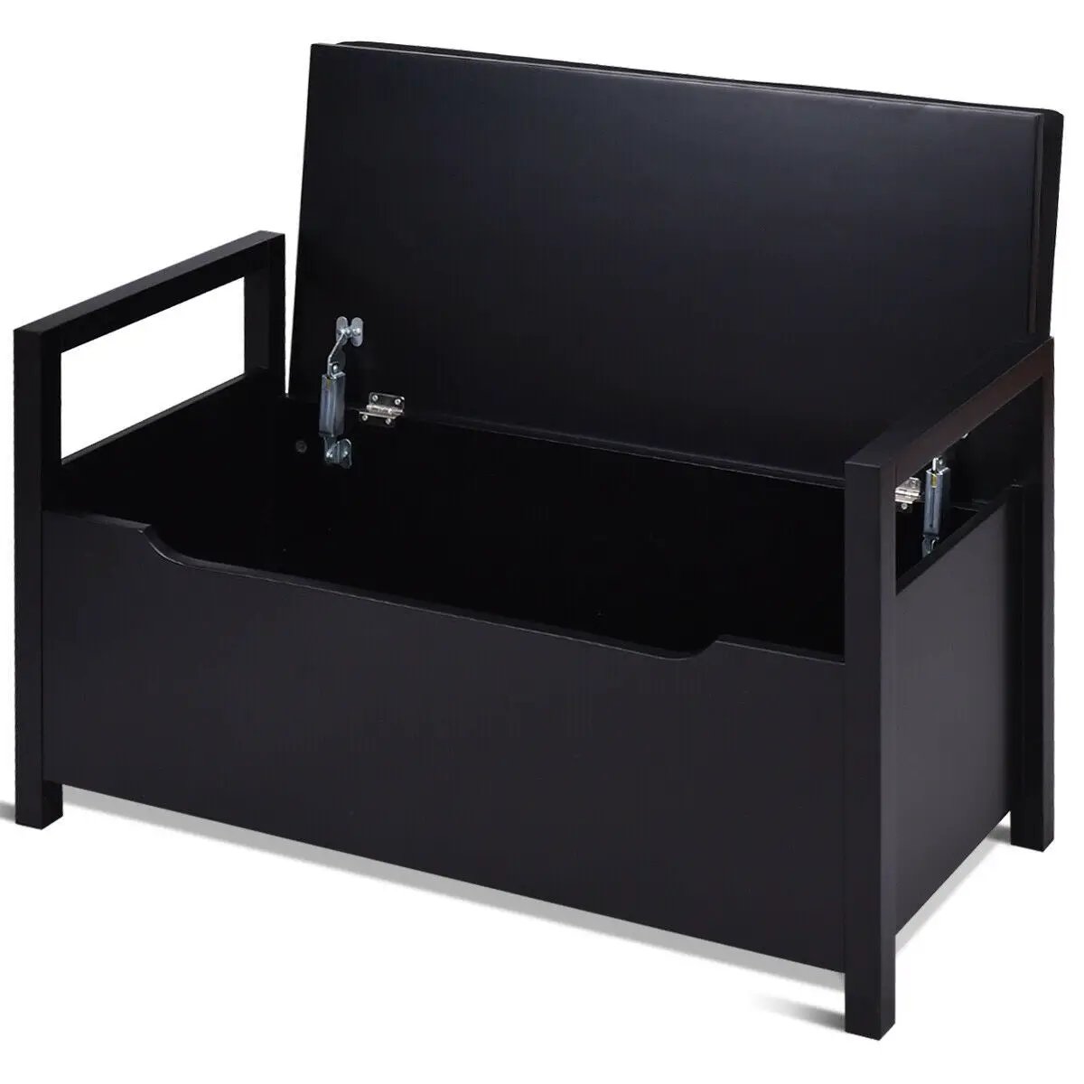 34.5 ×15.5 ×19.5 Inch Shoe Storage Bench with Cushion Seat for Entryway by DirectDeals