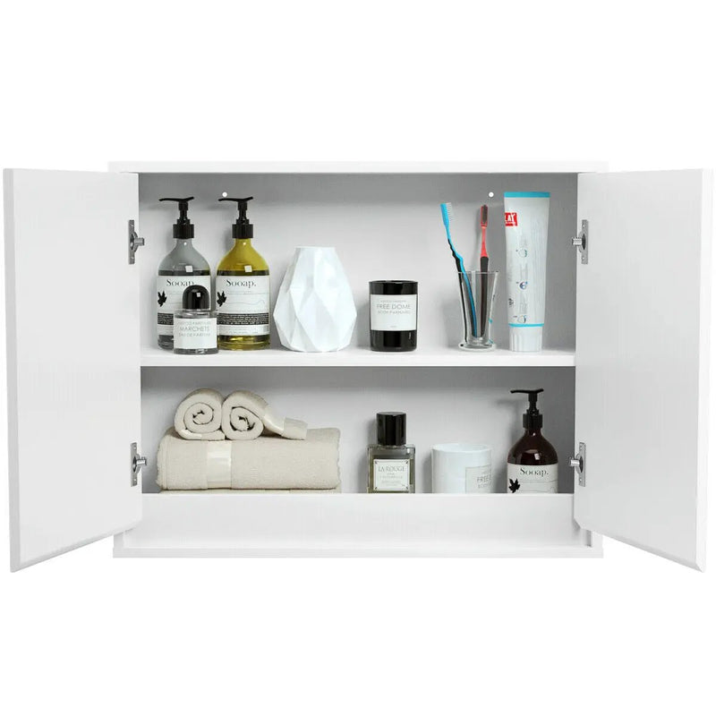 2-Door Wall-Mounted Bathroom Mirrored Medicine Cabinet by DirectDeals