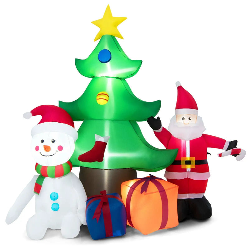 7.2 Feet Inflatable Lighted Christmas Decoration Tree with Santa Claus by DirectDeals