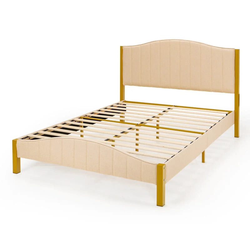 Full/Queen Size Upholstered Bed Frame with Quilted Headboard by DirectDeals