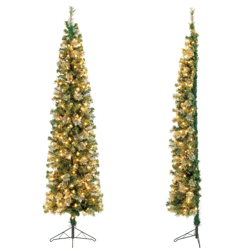 7 Feet Half Christmas Tree with Pine Needles and 150 Lights by DirectDeals