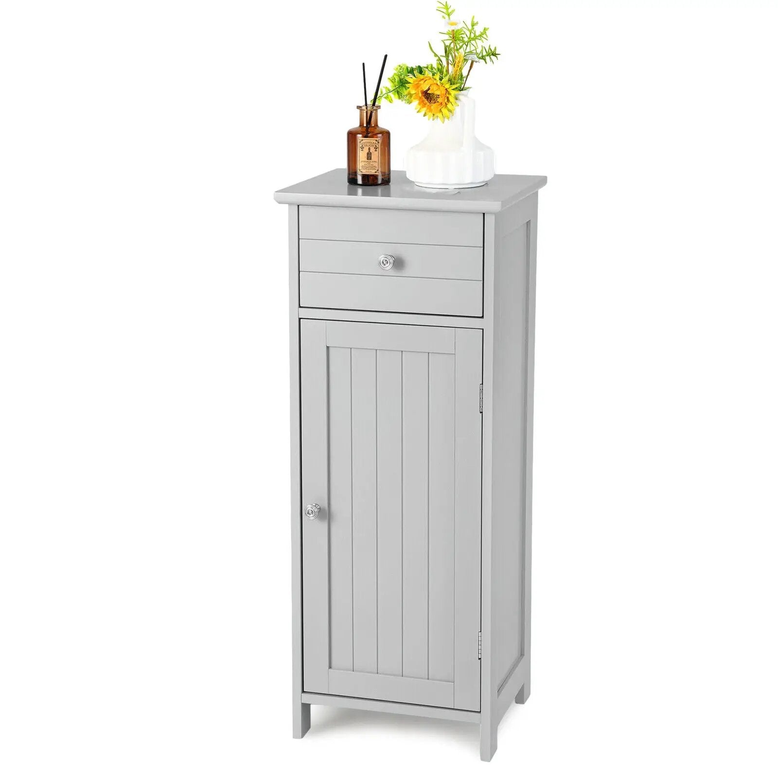 Wooden Bathroom Floor Storage Cabinet with Drawer and Shelf by DirectDeals