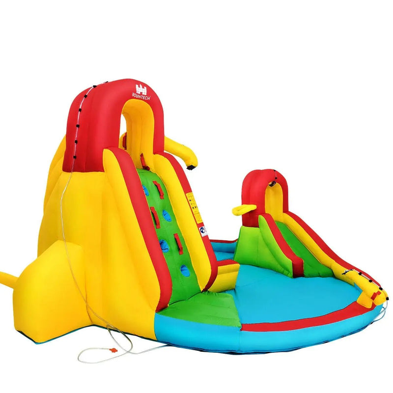 Kid's Inflatable Water Slide Bounce House with Climbing Wall and Pool Without Blower by DirectDeals