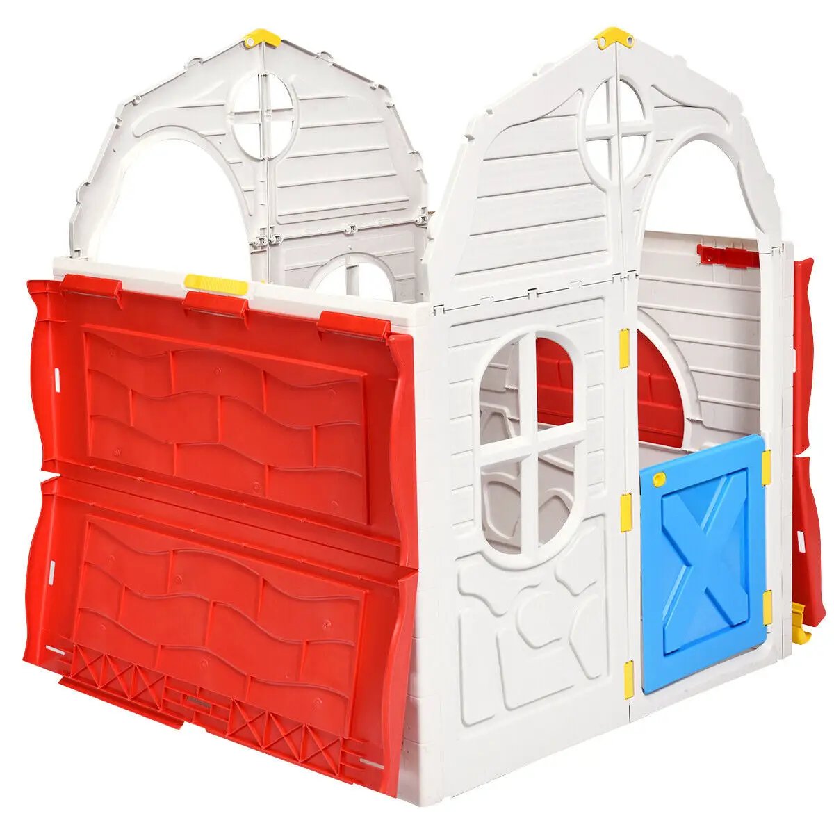 Kids Cottage Playhouse Foldable Plastic Indoor Outdoor Toy by DirectDeals