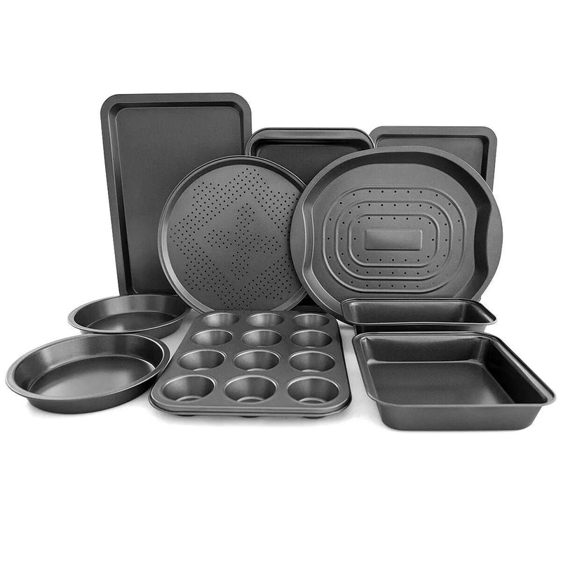 10 Pieces Nonstick Bakeware Set Baking Roasting Cake Pans by DirectDeals