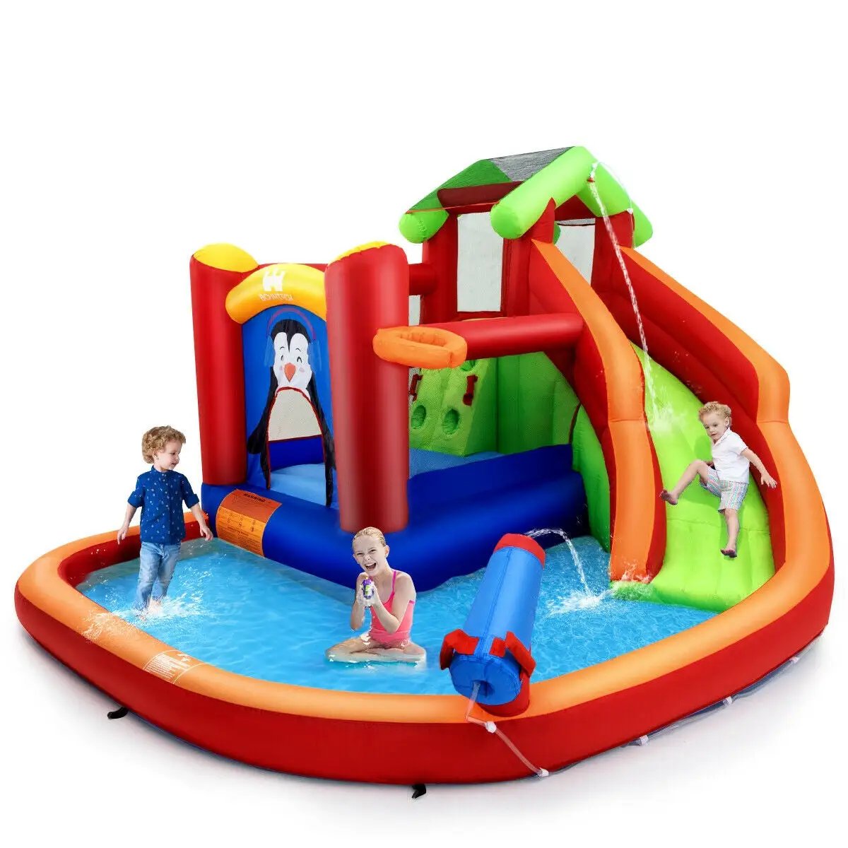 Inflatable Slide Bouncer and Water Park Bounce House Without Blower by DirectDeals