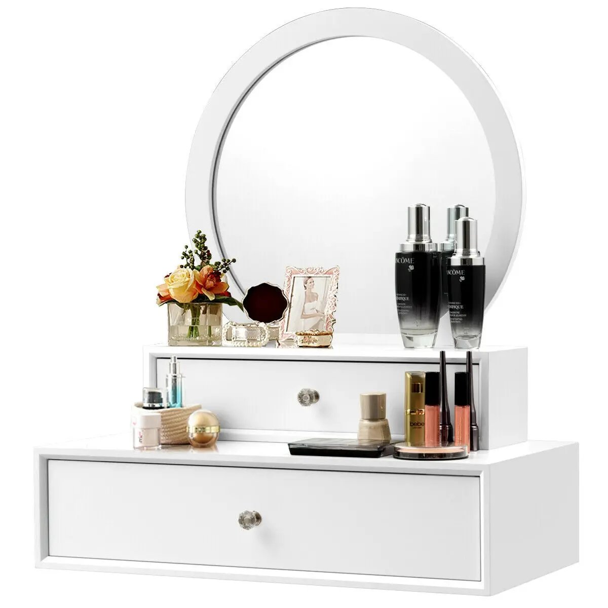 Makeup Dressing Wall Mounted Vanity Mirror with 2 Drawers by DirectDeals