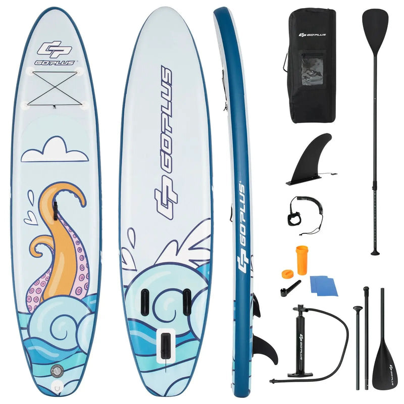 11 ft Inflatable Stand Up Paddle Board Surfboard with Aluminum Paddle Pump by DirectDeals