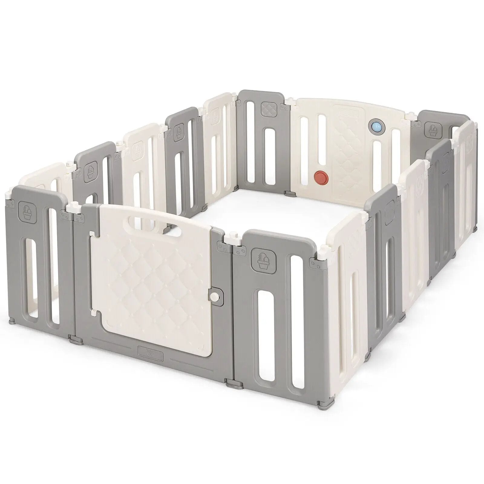 16 Panels Baby Safety Playpen with Drawing Board by DirectDeals