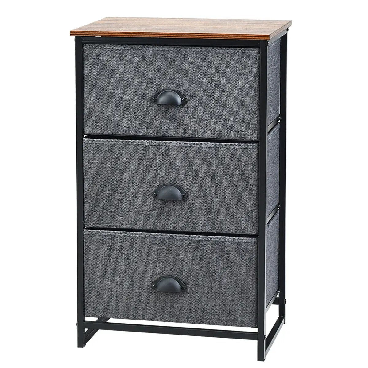 Nightstand Side Table Storage Tower Dresser Chest with 3 Drawers by DirectDeals