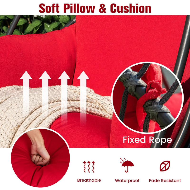 Hanging Folding Egg Chair with Stand Soft Cushion Pillow Swing Hammock by DirectDeals