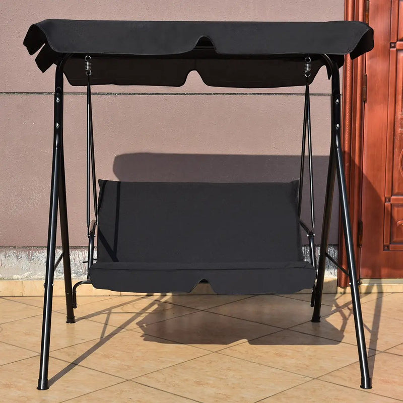 Loveseat Cushioned Patio Steel Frame Swing Glider by DirectDeals