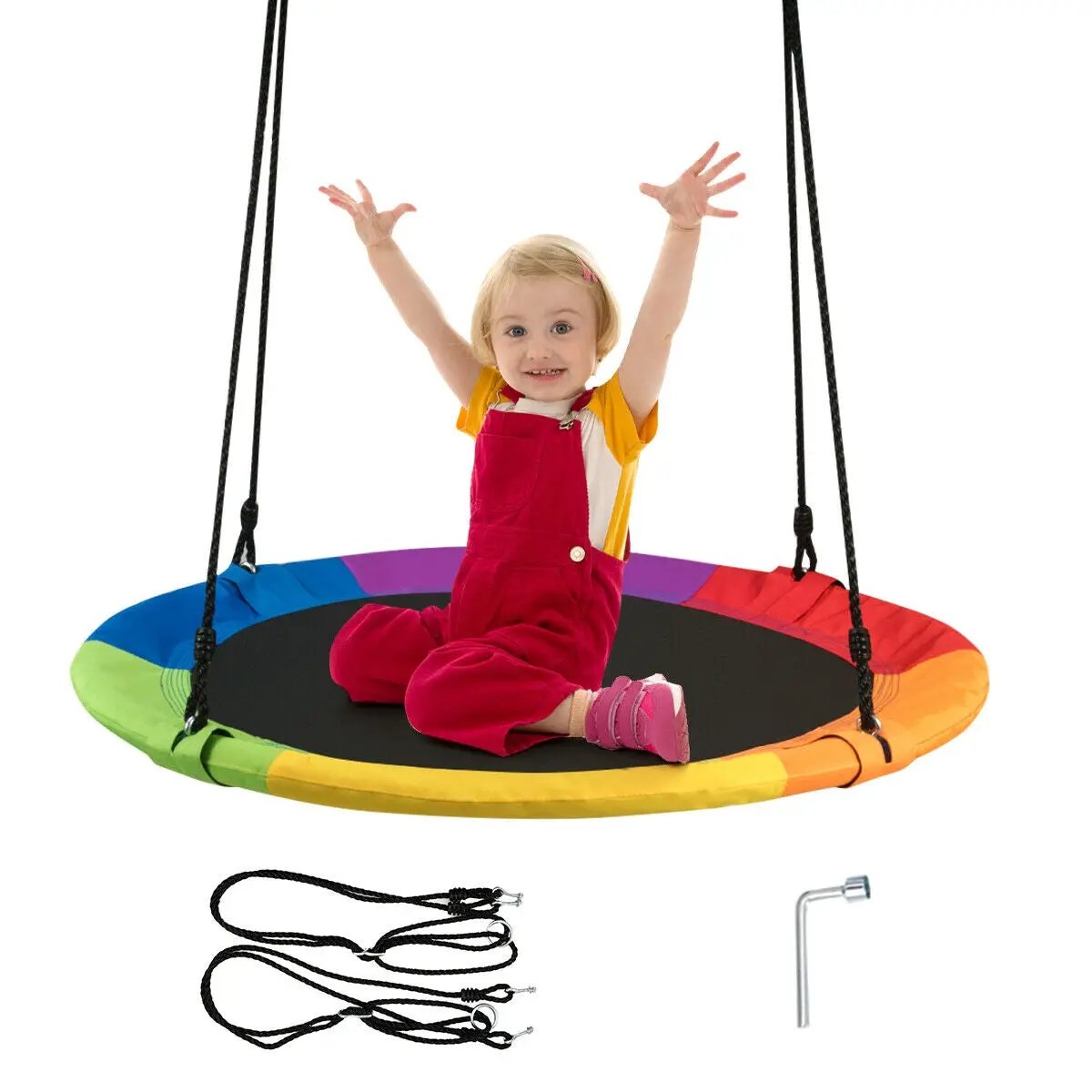 40 Inch Flying Saucer Tree Swing Outdoor Play for Kids by DirectDeals