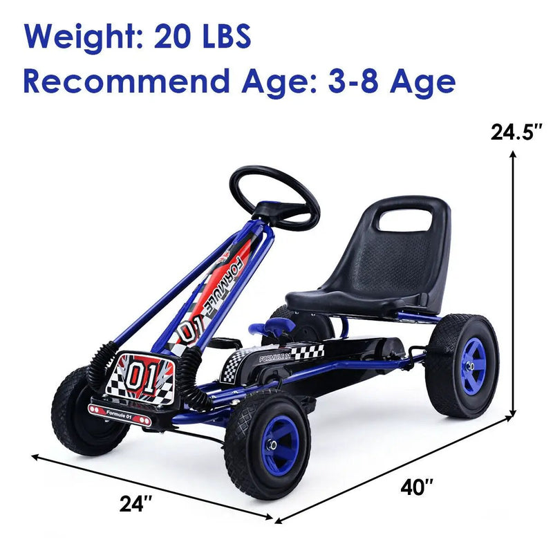 4 Wheels Kids Ride On Pedal Powered Bike Go Kart Racer Car Outdoor Play Toy by DirectDeals