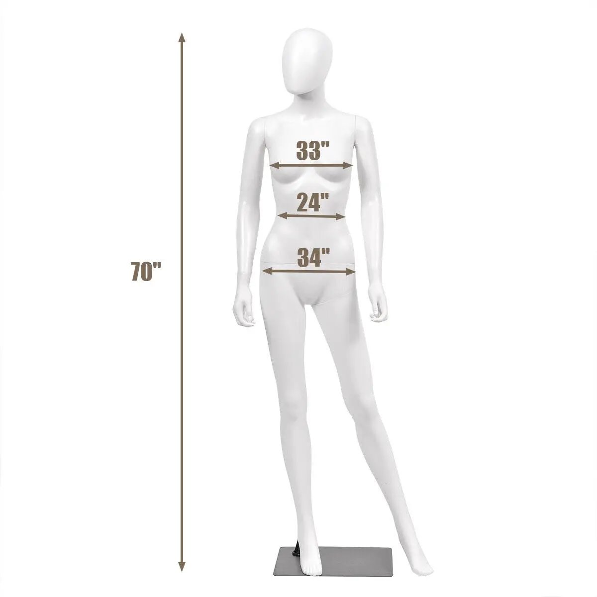5.8 ft Full Body Female Mannequin Egghead Manikin with Metal Stand by DirectDeals