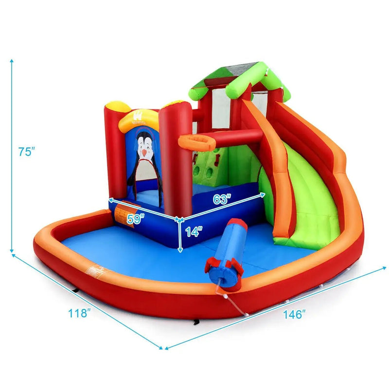 Inflatable Slide Bouncer and Water Park Bounce House Without Blower by DirectDeals