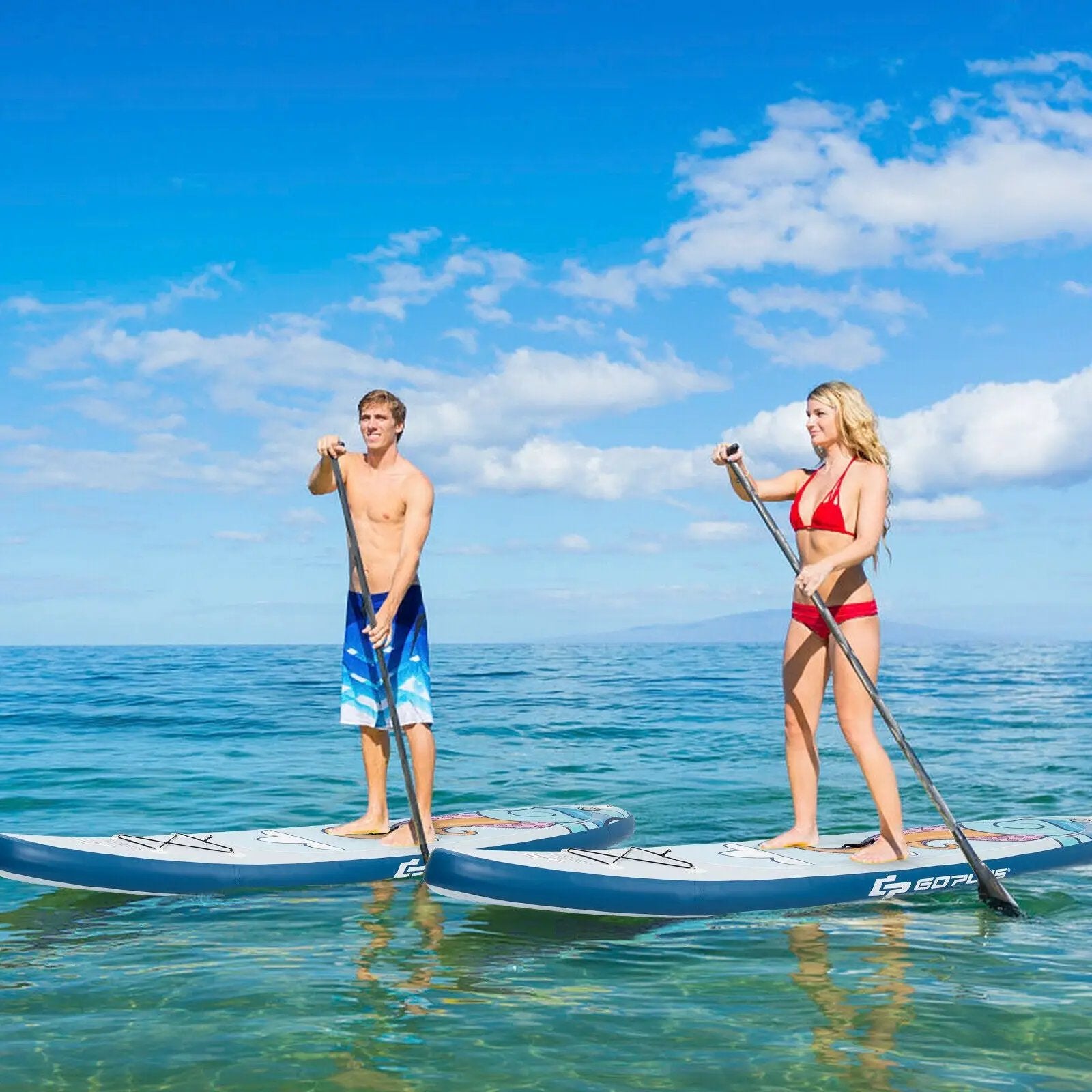 11 ft Inflatable Stand Up Paddle Board Surfboard with Aluminum Paddle Pump by DirectDeals