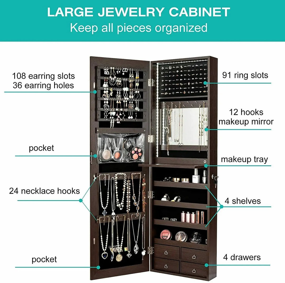 Multipurpose Storage Cabinet with 4 Drawers by DirectDeals
