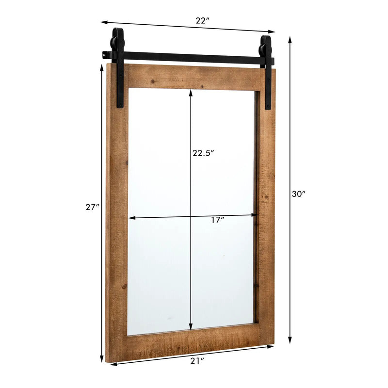 30 x 22 Inch Wall Mount Mirror with Wood Frame by DirectDeals