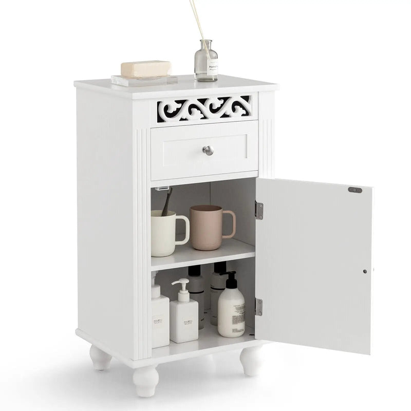 Bathroom Floor Storage Cabinet Organizer with Drawer by DirectDeals