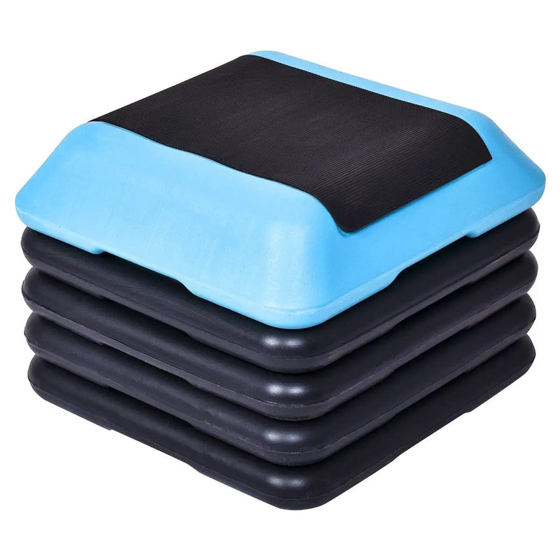 16 x 16 Inch Adjustable 4 Risers Lightweight Aerobic Pedals by DirectDeals