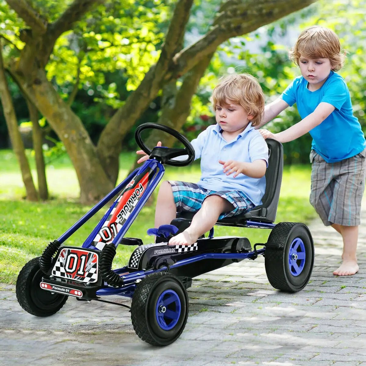 4 Wheels Kids Ride On Pedal Powered Bike Go Kart Racer Car Outdoor Play Toy by DirectDeals