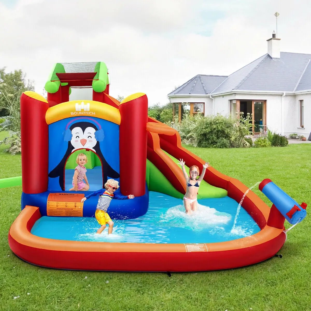 Inflatable Slide Bouncer and Water Park Bounce House Without Blower by DirectDeals