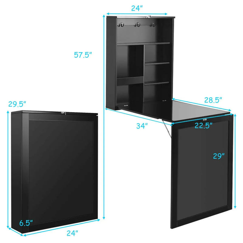 Convertible Wall Mounted Table with A Chalkboard by DirectDeals