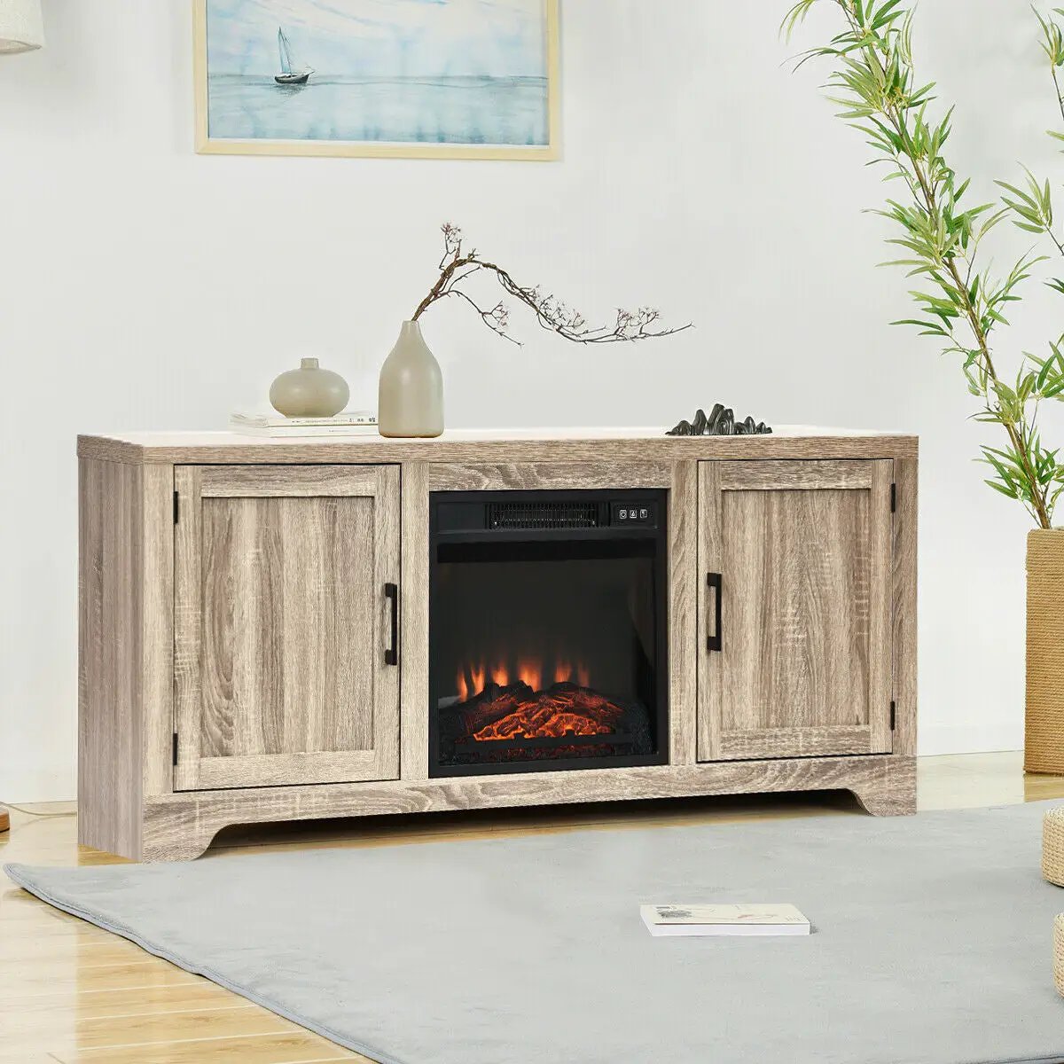 65 Inch Media Component TV Stand with Adjustable Shelves by DirectDeals