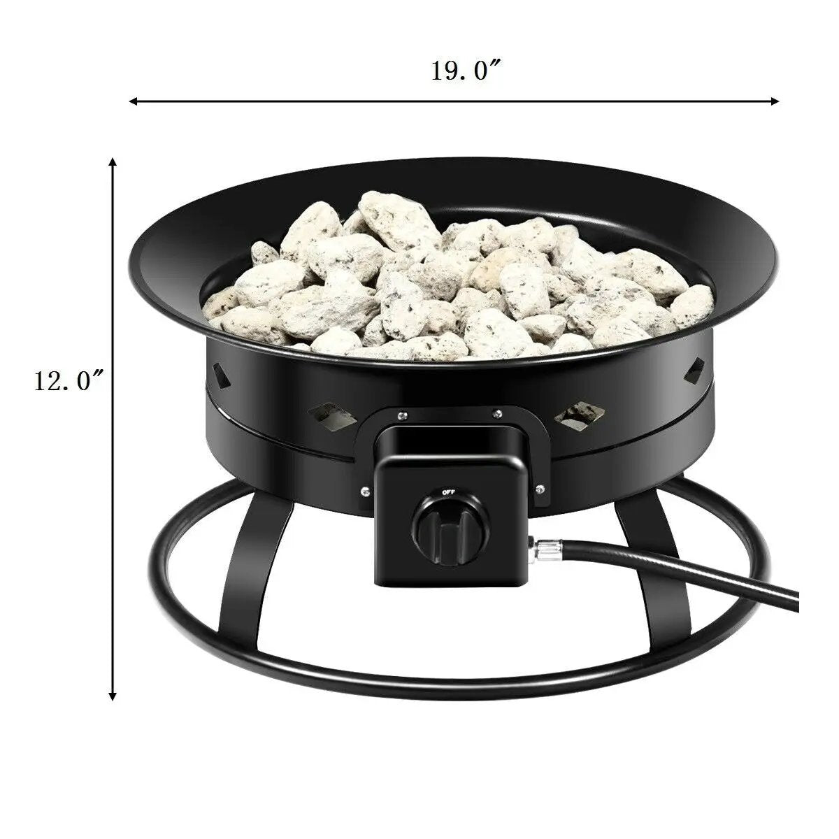 58 000BTU Firebowl Outdoor Portable Propane Gas Fire Pit with Cover and Carry Kit by DirectDeals