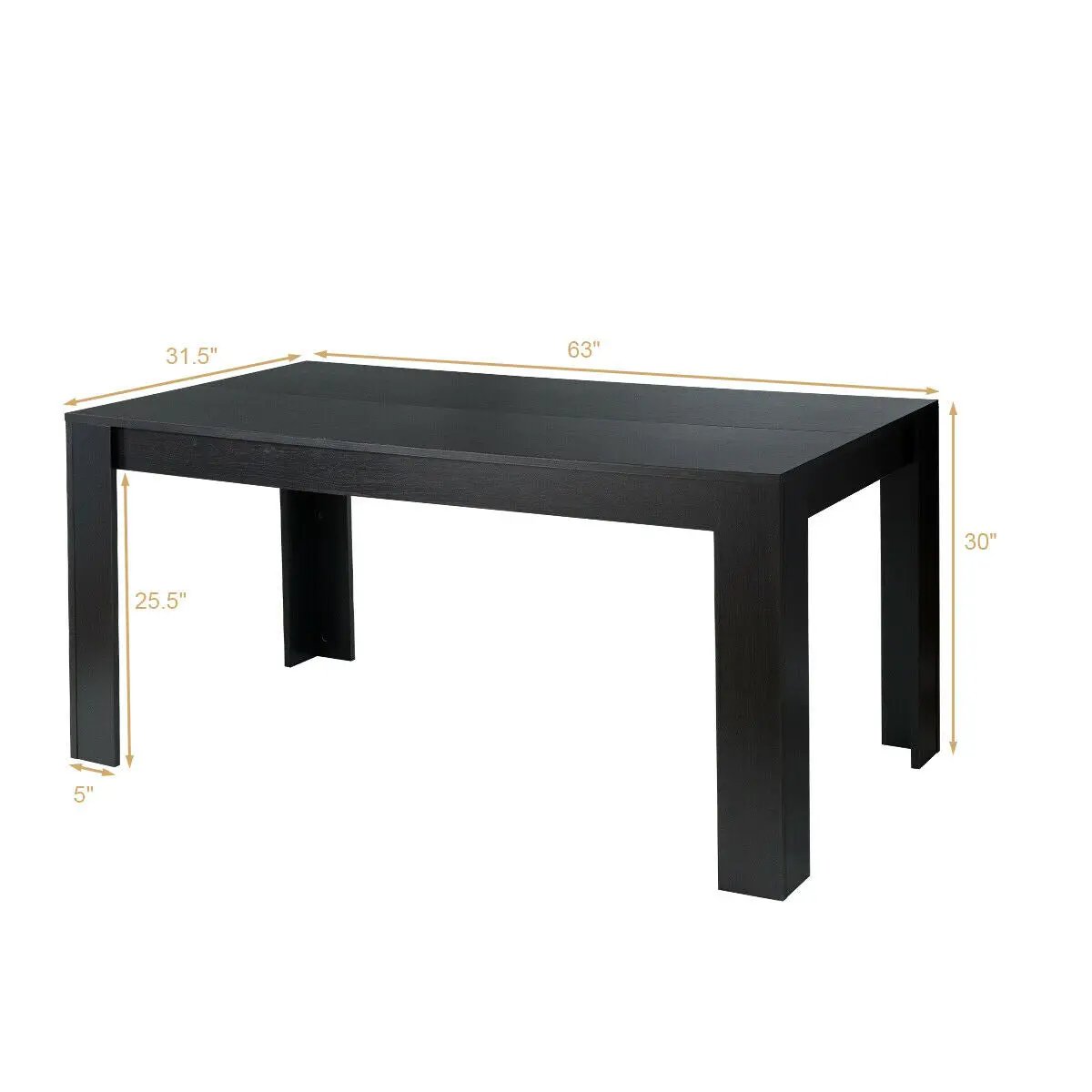 63 Inch Rectangular Modern Dining Kitchen Table by DirectDeals