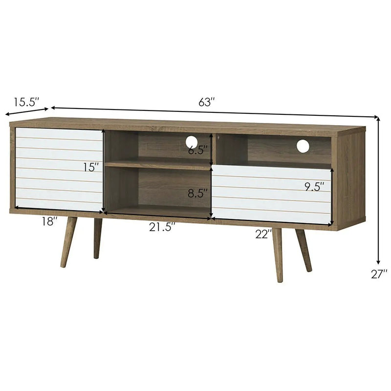 Mid-Century Modern TV Stand for TVs up to 65 Inch with Storage Shelves by DirectDeals