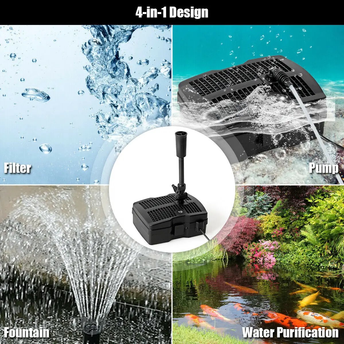 All-in-One 660 GPH Pond Filter Pump with Sterilizer and Fountain Jet by DirectDeals