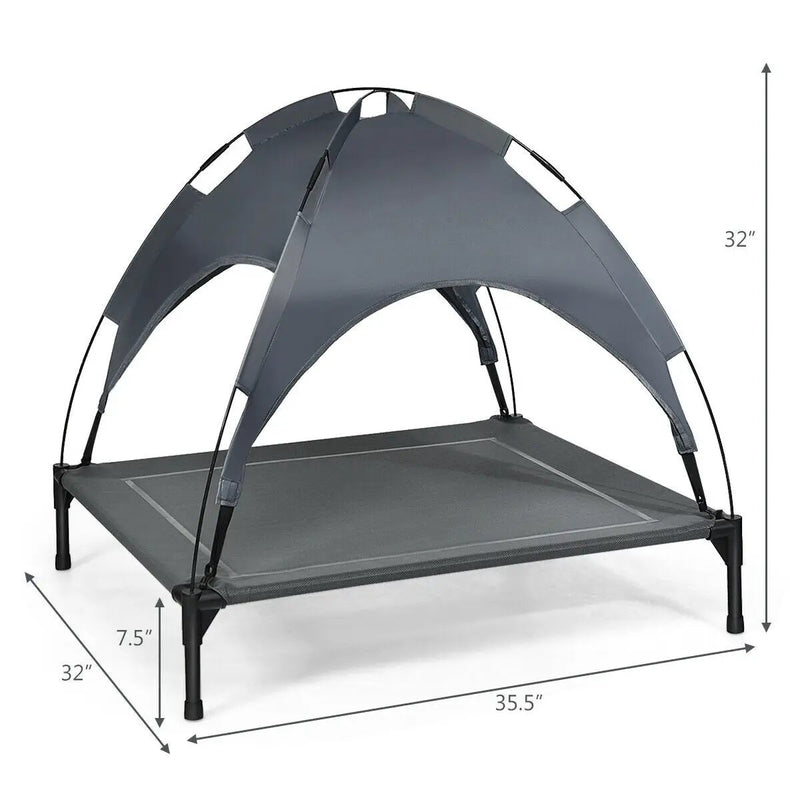 Portable Elevated Outdoor Pet Bed with Removable Canopy Shade by DirectDeals